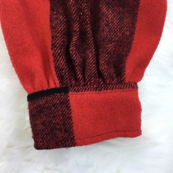 Laundry by Shelli Segal Buffalo Plaid Belted Flannel Shacket Red & Black M - Picture 8 of 10